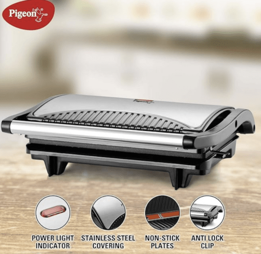 Pigeon by Stovekraft Press Griller Sandwich Toaster (Black) - Image 2